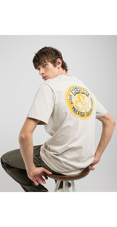 リラックスフィット ヘビーコットンジャ－ジーHAWAIANプリントＴシャツ 詳細画像